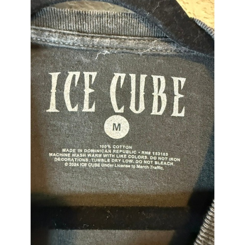 Ice Cube‎ Mens Graphic T-Shirt Charcoal Mineral Wash Hip Hop Streetwear Tee M - Picture 4 of 5